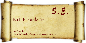 Sal Elemér névjegykártya