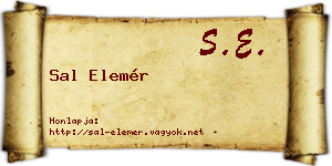Sal Elemér névjegykártya